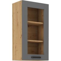 Vysoká horní skříňka LUNNA TMAVĚ ŠEDÁ / ARTISAN 40 GS-90 1F