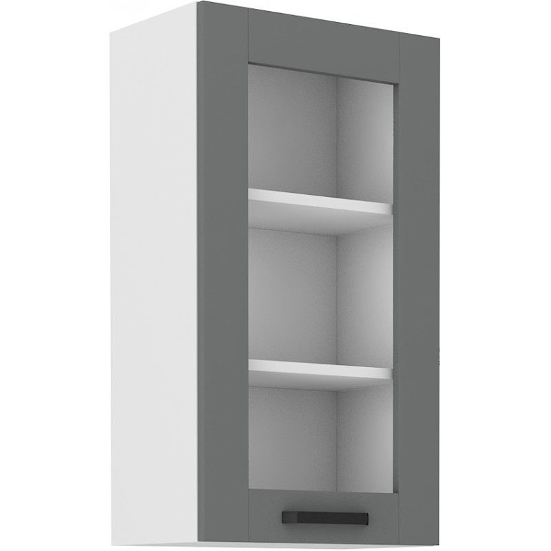 Vysoká horní skříňka LUNNA TMAVĚ ŠEDÁ / BÍLÁ  40 GS-90 1F