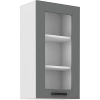 Vysoká horní skříňka LUNNA TMAVĚ ŠEDÁ / BÍLÁ  40 GS-90 1F
