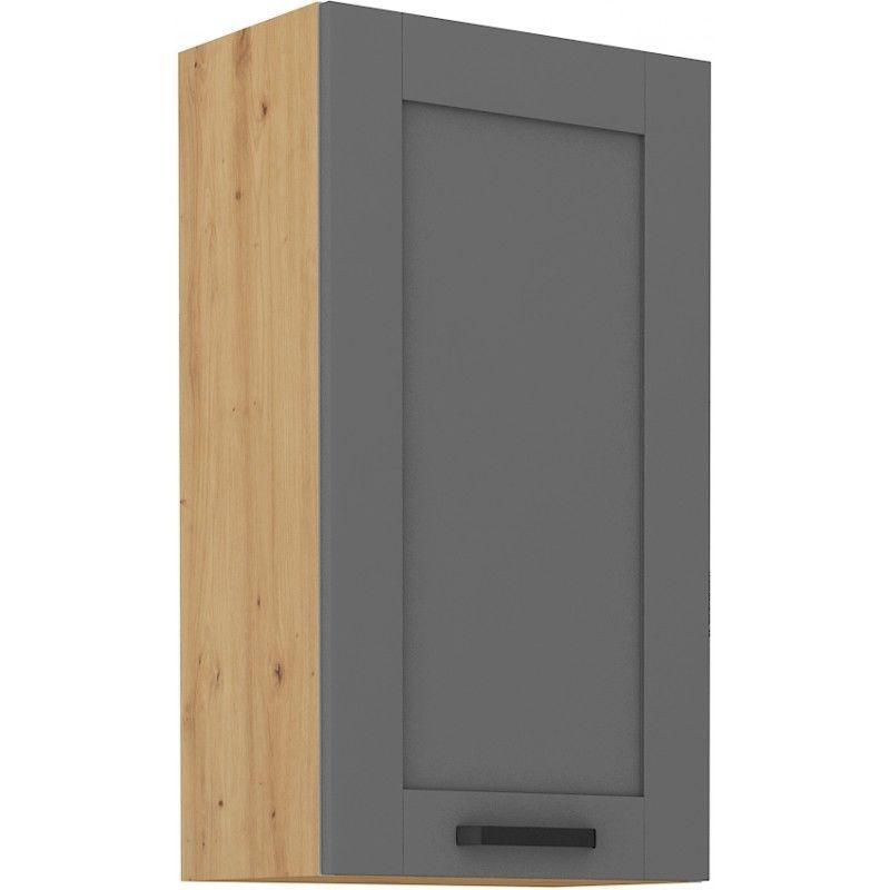 Vysoká horní skříňka LUNNA  TMAVĚ ŠEDÁ / ARTISAN 50 G-90 1F