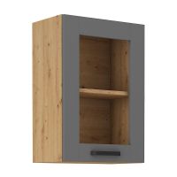 Vysoká horní skříňka LUNNA  TMAVĚ ŠEDÁ / ARTISAN 40 GS-72 1F