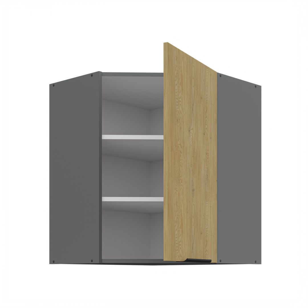 Horní rohová skříňka CREMONA ANTRACIT 60x60 GN-72 1F (45°)
