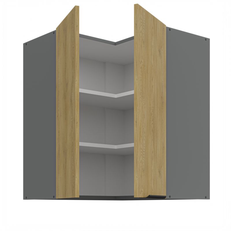 Horní rohová skříňka CREMONA ANTRACIT 60x60 GN-72 2F (90°)