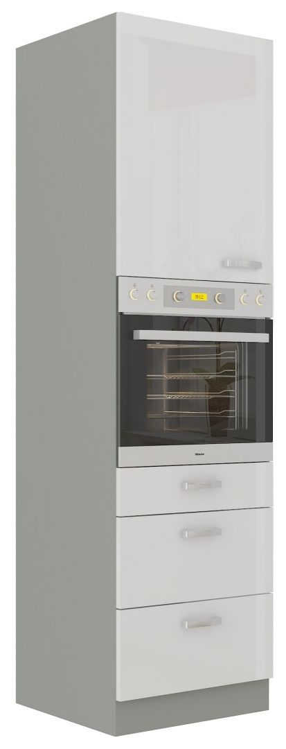 Vysoká skříň na vestavnou troubu se šuplíky BIANCA 60 DPS-210 3S 1F