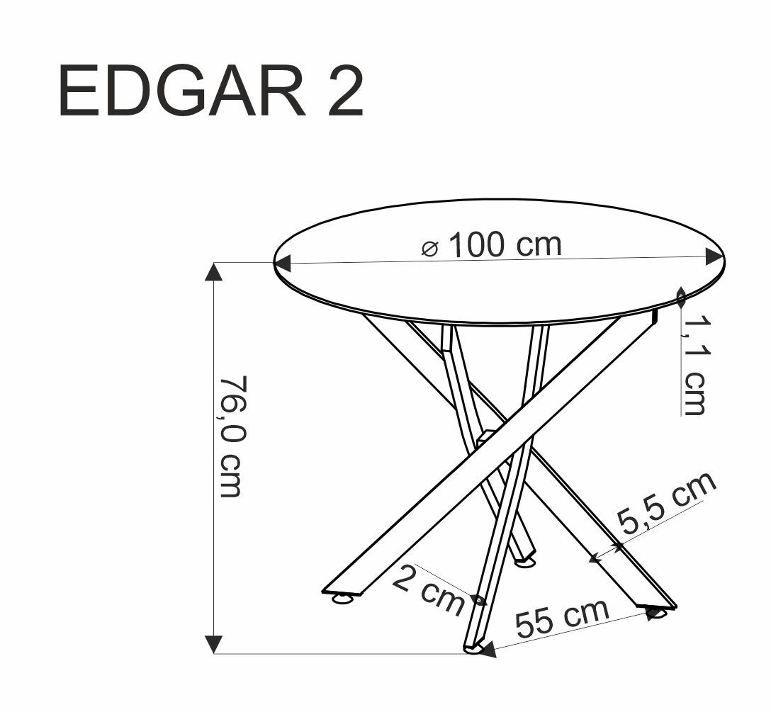 Jídelní stůl EDGAR 2 mramor bílý/černá