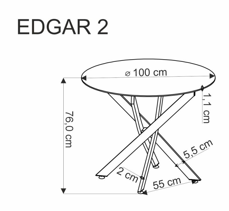 Jídelní stůl EDGAR 2 mramor bílý/černá
