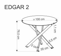 Jídelní stůl EDGAR 2 mramor bílý/černá