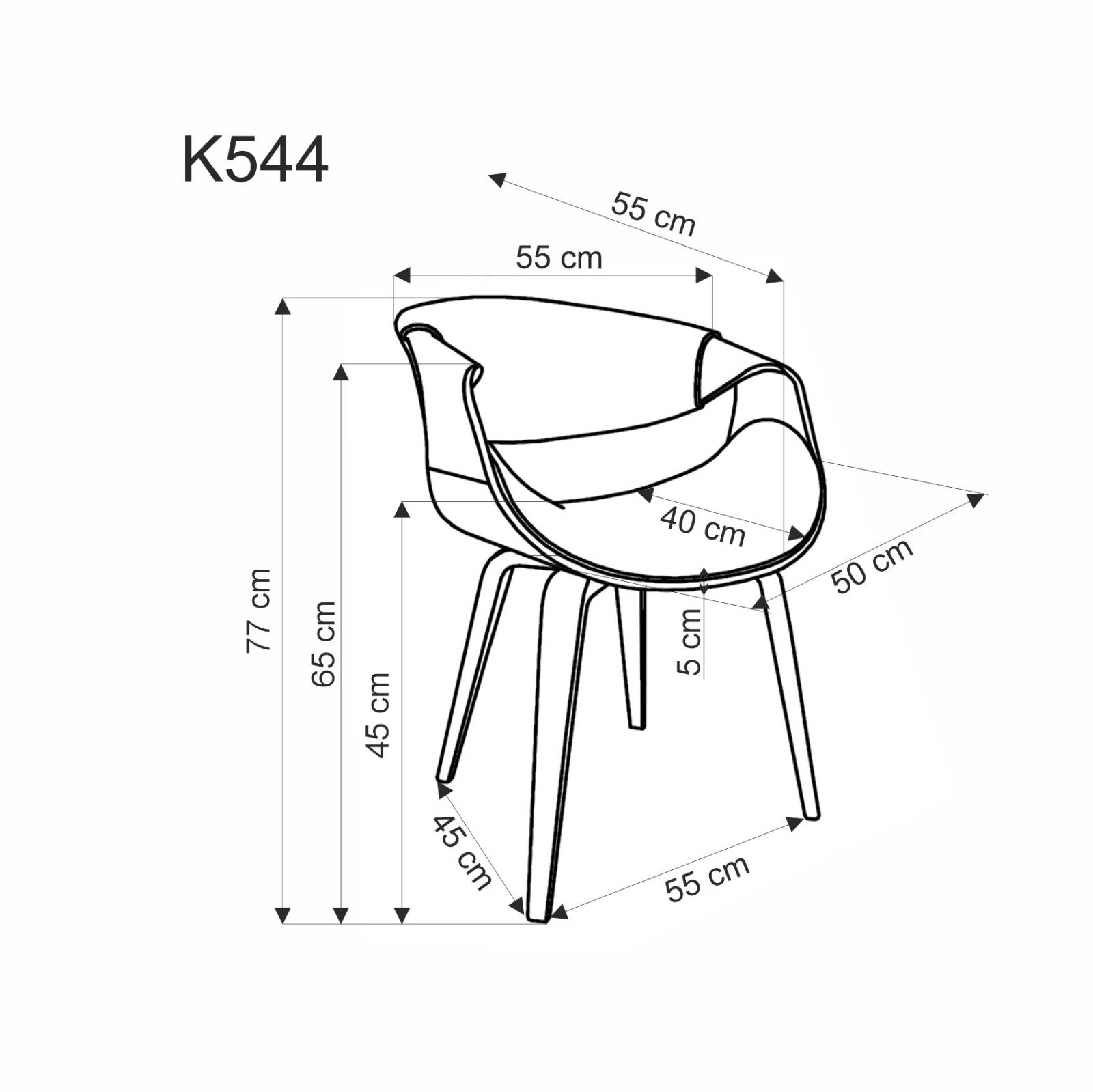 Jídelní židle K544 šedá