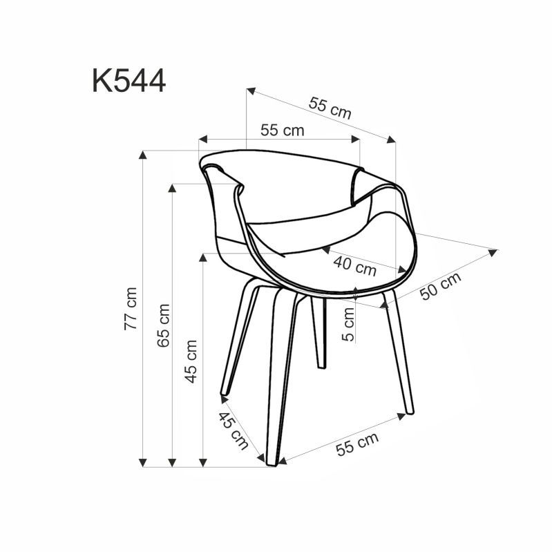 Jídelní židle K544 šedá