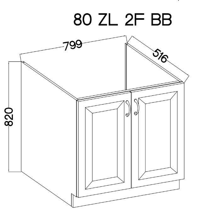 Spodní dřezová skříňka STILLO BÍLÁ / ARTISAN 80 ZL 2F BB