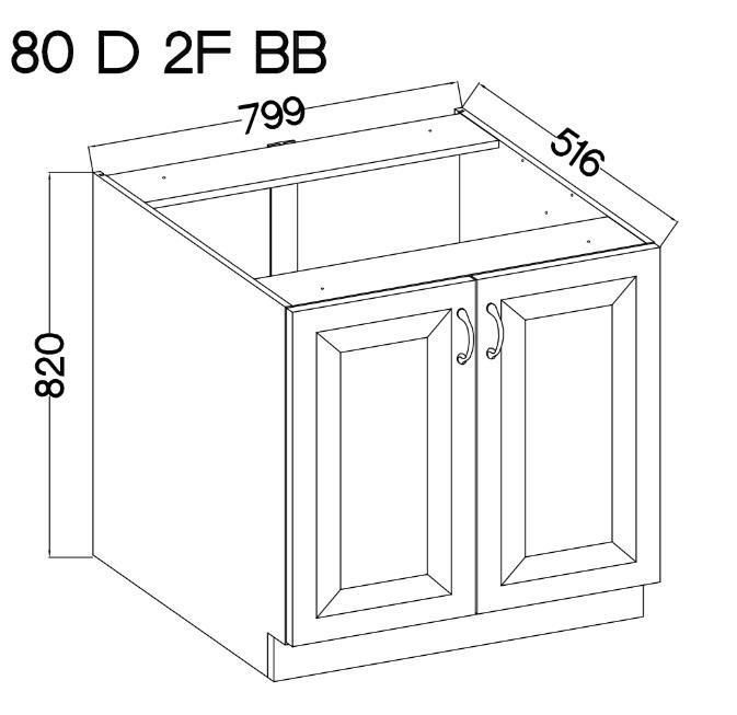 Spodní skříňka STILLO BÍLÁ / ARTISAN 80 D 2F BB