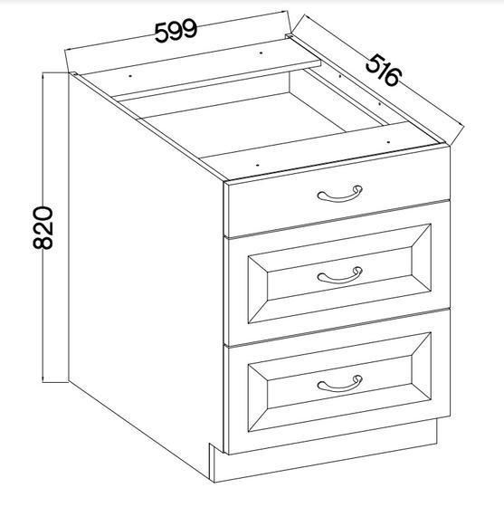 Spodní skříňka STILLO BÍLÁ / ARTISAN 60 D 3S BB