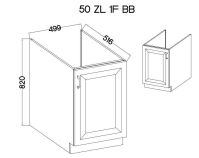 Spodní dřezová skříňka STILLO BÍLÁ / ARTISAN 50 ZL 1F BB