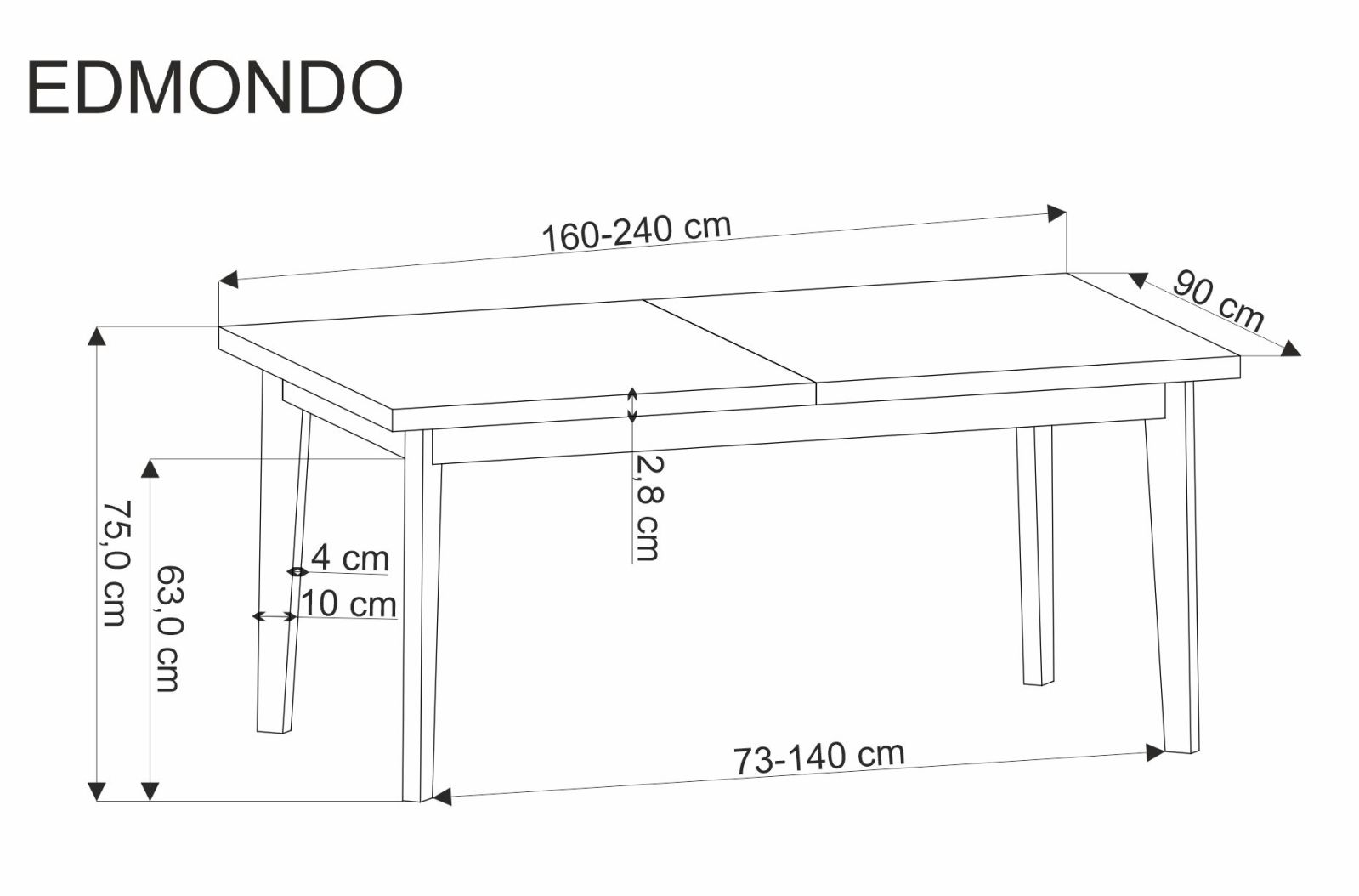 Jídelní stůl EDMONDO přírodní/černá
